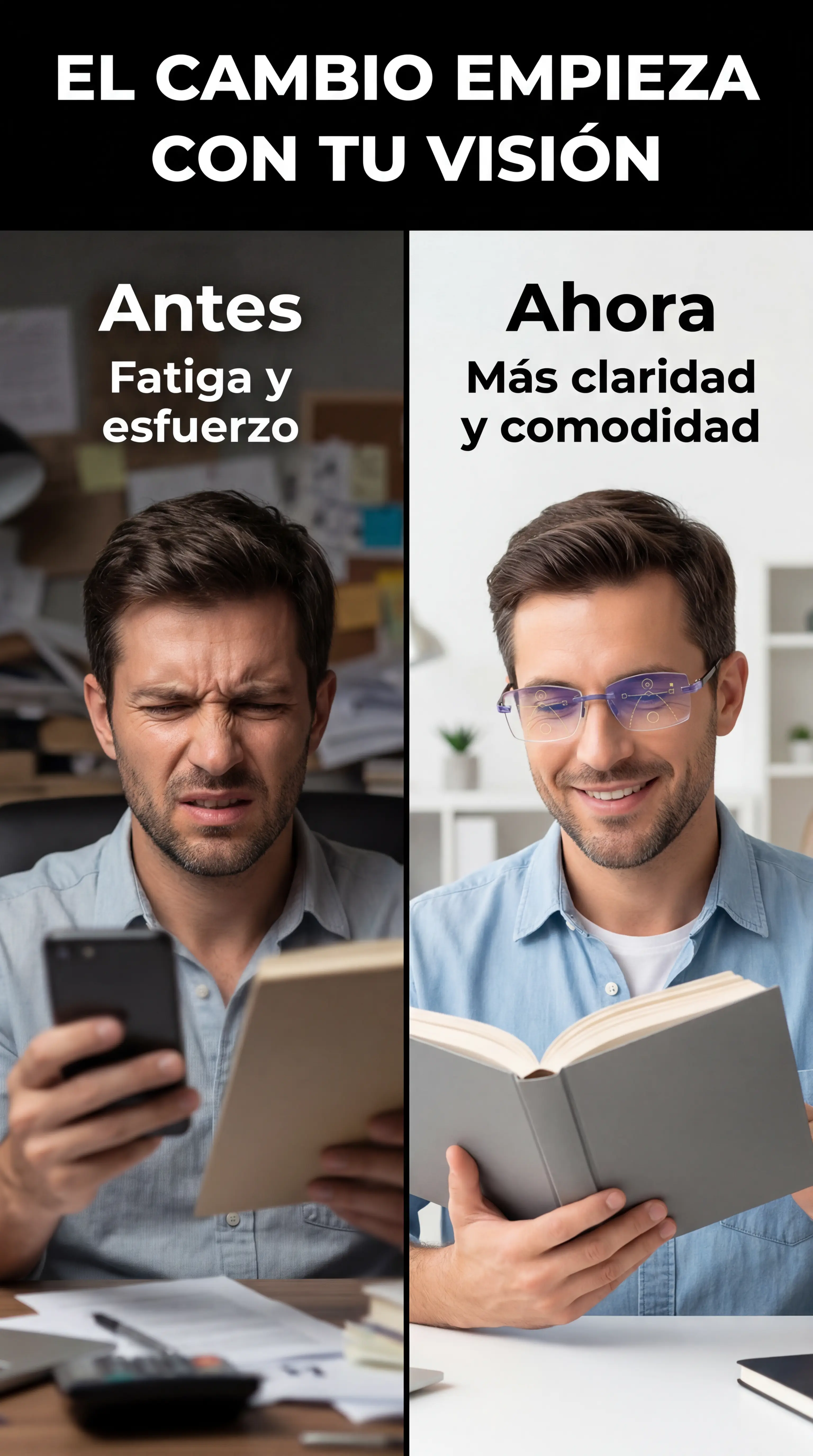 Gafas multifocales 2 en 1 con protección contra luz azul - eyeglasses pro